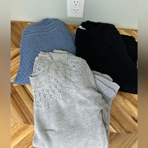 Sonoma Women's Sweater Trio - Black, Blue, Gray